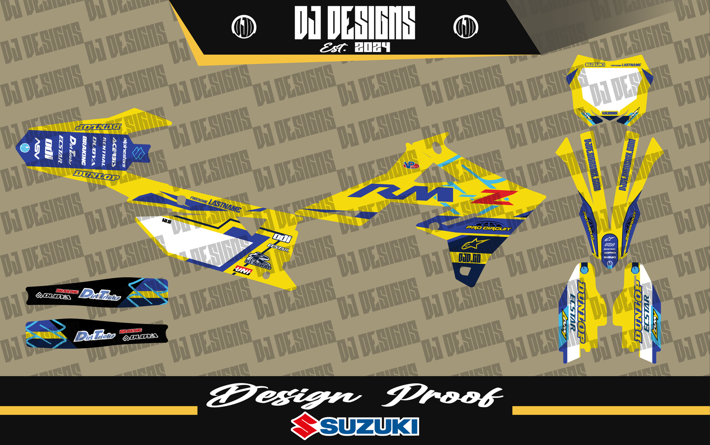 Blues Suzuki RM/Z/X (All Years) Graphics Kit